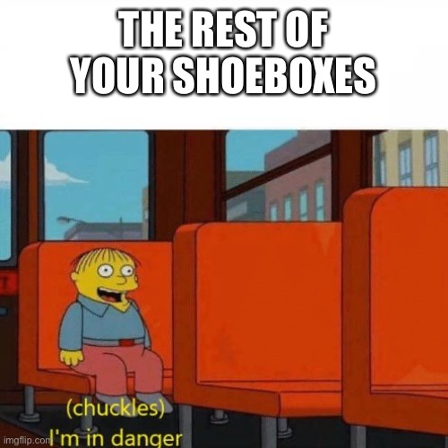THE REST OF YOUR SHOEBOXES | image tagged in chuckles im in danger | made w/ Imgflip meme maker