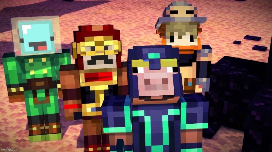 The Order of the YouTubers | image tagged in minecraft,minecraft story mode,youtube | made w/ Imgflip meme maker
