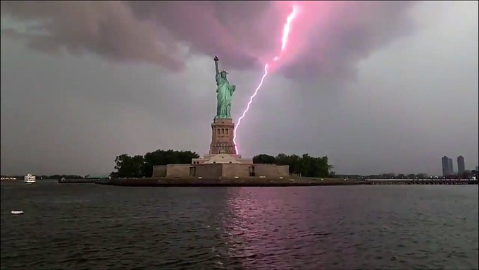 Lady Liberty Lightning Blank Meme Template