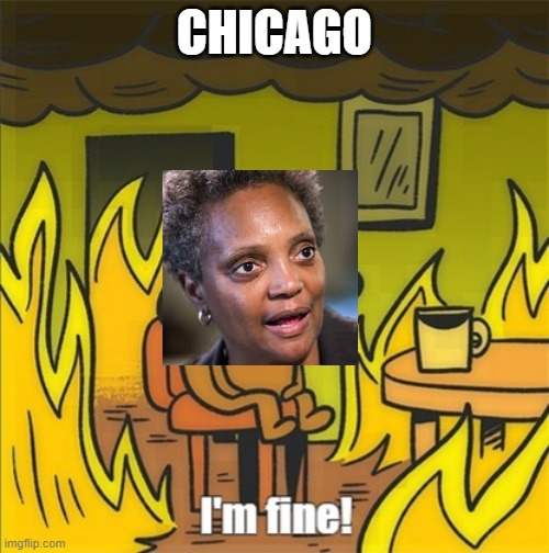 This is who you voted for, Chicago. Happy? | CHICAGO | image tagged in this is fine | made w/ Imgflip meme maker