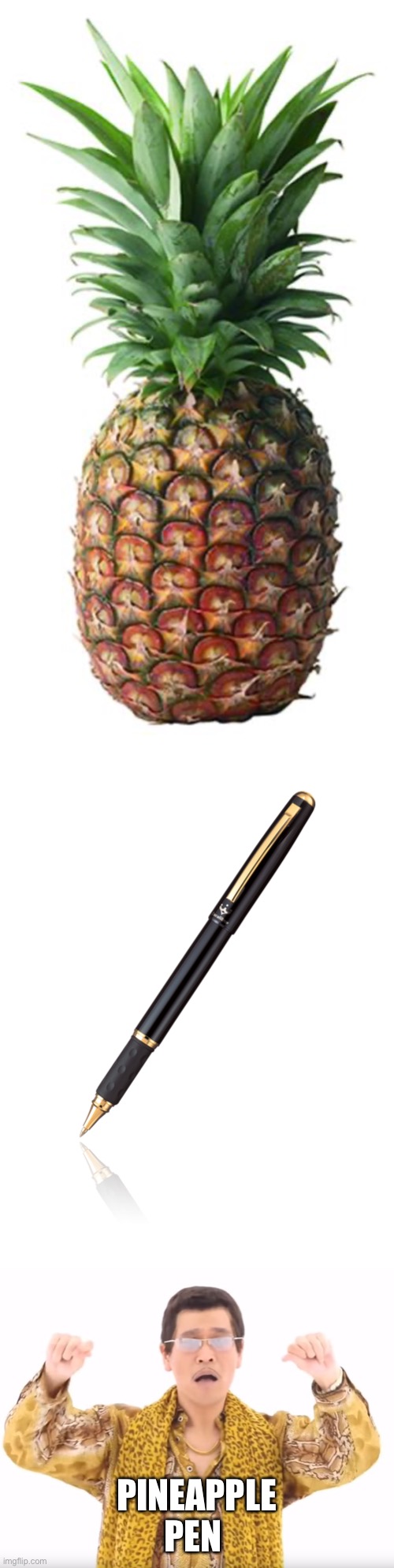 PINEAPPLE PEN | image tagged in pineapple,pen pineapple apple pen | made w/ Imgflip meme maker