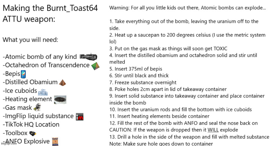 How to make the Burnt_Toast64 ATTU weapon | made w/ Imgflip meme maker