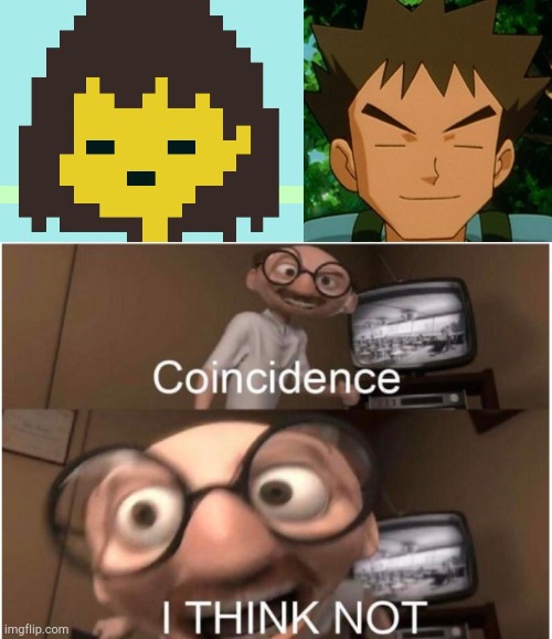 image tagged in brock pokemon,frisk's face,coincidence i think not | made w/ Imgflip meme maker