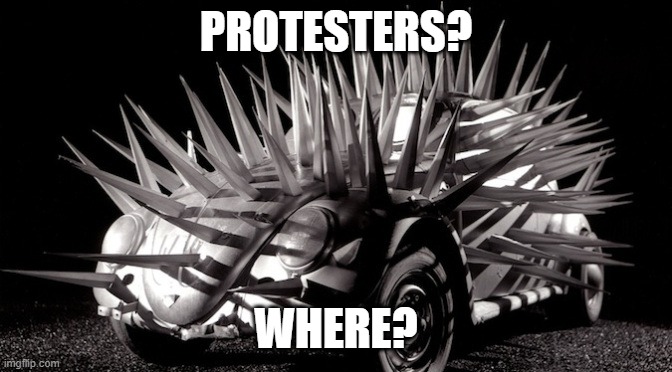 PROTESTERS? WHERE? | made w/ Imgflip meme maker