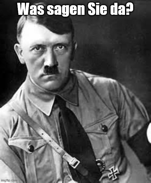 Adolf Hitler | Was sagen Sie da? | image tagged in adolf hitler | made w/ Imgflip meme maker