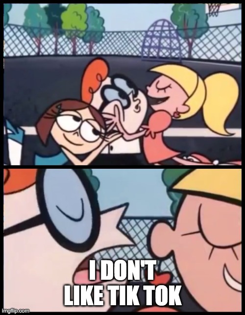 Say it Again, Dexter | I DON'T LIKE TIK TOK | image tagged in memes,say it again dexter | made w/ Imgflip meme maker