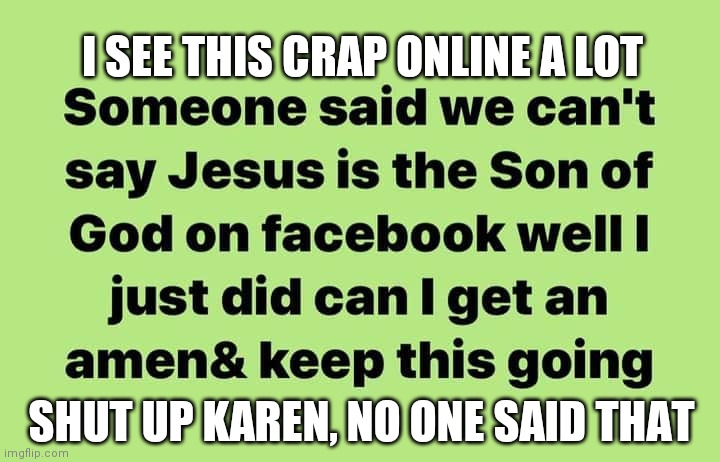 I SEE THIS CRAP ONLINE A LOT; SHUT UP KAREN, NO ONE SAID THAT | image tagged in memes | made w/ Imgflip meme maker