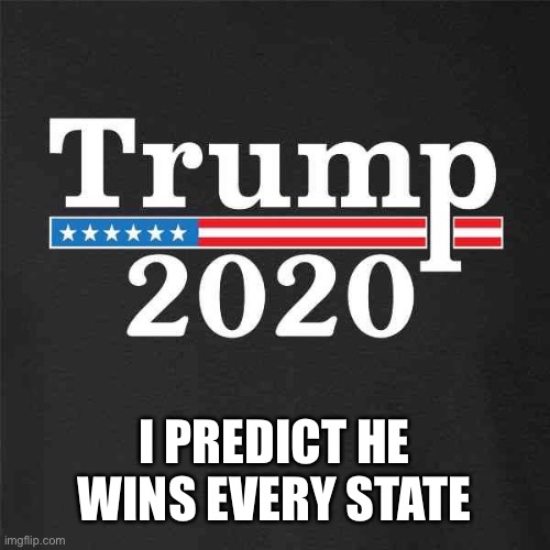 Even Cali and NY | I PREDICT HE WINS EVERY STATE | image tagged in trump 2020,maga country | made w/ Imgflip meme maker
