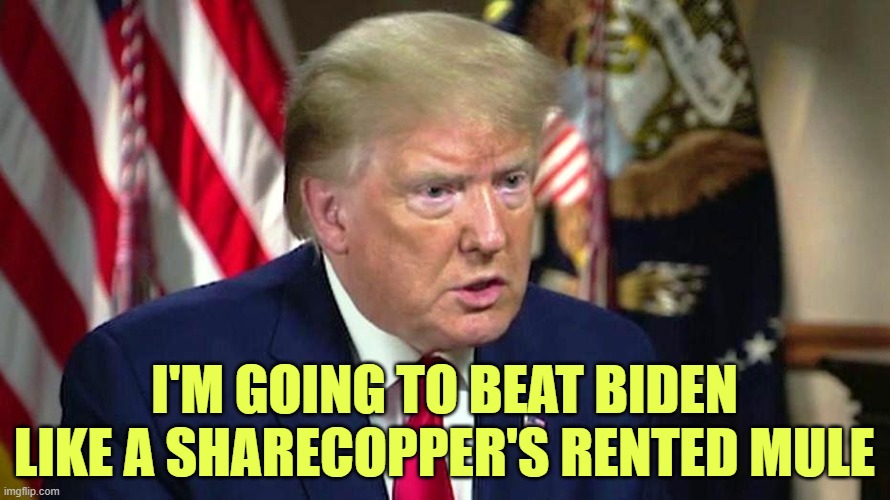 I'M GOING TO BEAT BIDEN LIKE A SHARECOPPER'S RENTED MULE | made w/ Imgflip meme maker