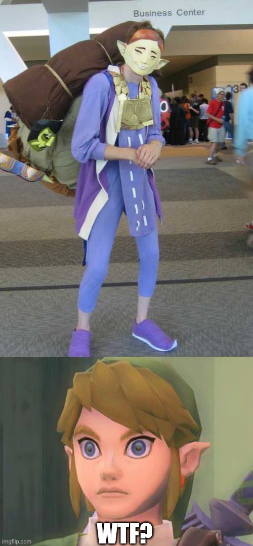 I DIDN'T BRING ANY RUPEES | WTF? | image tagged in zelda,memes,the legend of zelda,cosplay | made w/ Imgflip meme maker