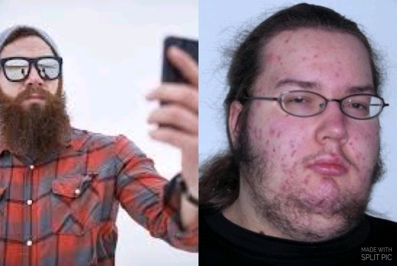 Hipster before and after lockdown Blank Meme Template