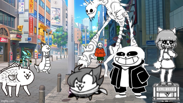 The Busy Road | image tagged in memes,undertale,cats,crossover,funny,stop reading the tags | made w/ Imgflip meme maker