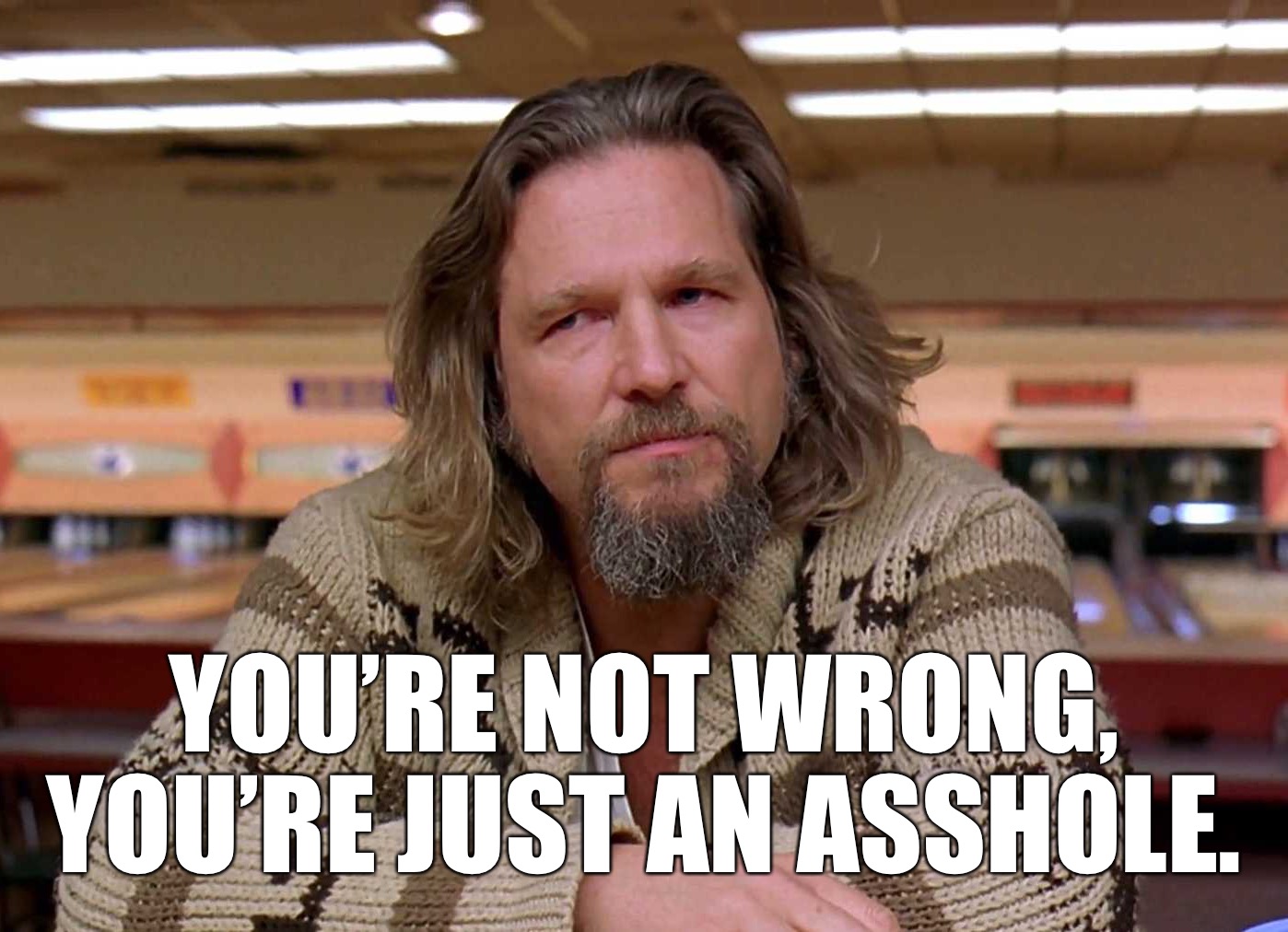 You're not wrong, you're just an asshole | YOU’RE NOT WRONG, YOU’RE JUST AN ASSHOLE. | image tagged in asshole,the dude,reaction,wrong | made w/ Imgflip meme maker