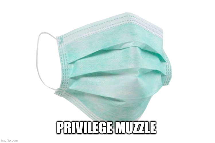 Politics | PRIVILEGE MUZZLE | image tagged in face mask | made w/ Imgflip meme maker