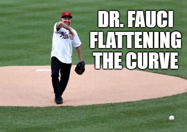 Screwball | DR. FAUCI FLATTENING THE CURVE | image tagged in dr fauci,flattening the curve,mlb,mlb baseball,fraud,quack | made w/ Imgflip meme maker
