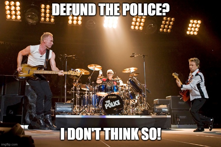 Defund The Police? I Don't Think So! | DEFUND THE POLICE? I DON'T THINK SO! | image tagged in the police | made w/ Imgflip meme maker