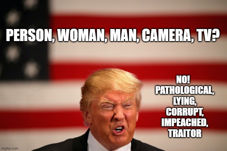 Trump = DEATH | NO!  
PATHOLOGICAL, LYING, CORRUPT, IMPEACHED, TRAITOR; PERSON, WOMAN, MAN, CAMERA, TV? | image tagged in traitor,impeached,corrupt,liar,pathological,psychopath | made w/ Imgflip meme maker