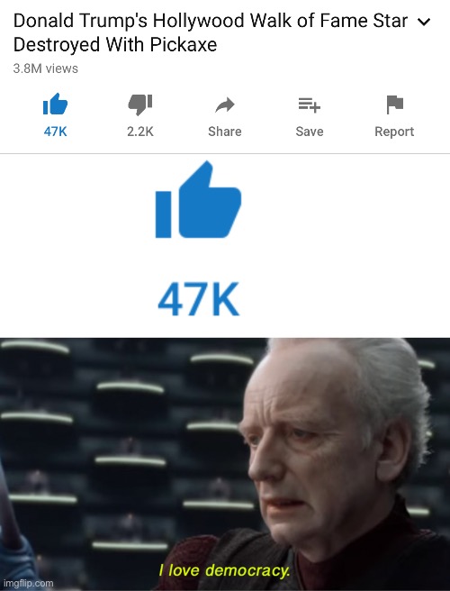 image tagged in i love democracy | made w/ Imgflip meme maker