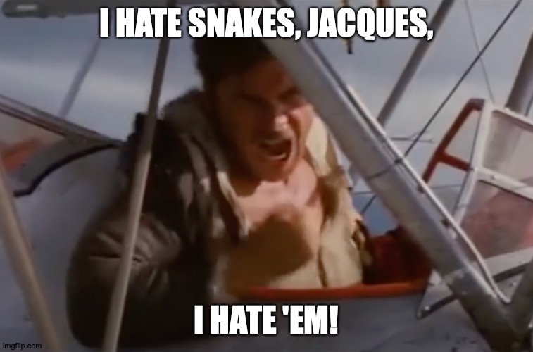 I HATE SNAKES, JACQUES, I HATE 'EM! | made w/ Imgflip meme maker