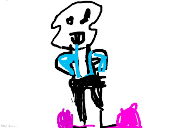 The newest addition to the poorly drawn Sans collection! | image tagged in blank white template,sans | made w/ Imgflip meme maker