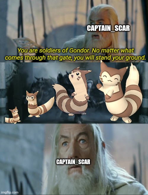 You are soldiers of Gondor | CAPTAIN_SCAR; CAPTAIN_SCAR | image tagged in you are soldiers of gondor | made w/ Imgflip meme maker