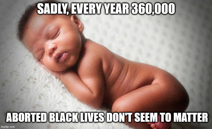 SADLY, EVERY YEAR 360,000 ABORTED BLACK LIVES DON'T SEEM TO MATTER | made w/ Imgflip meme maker