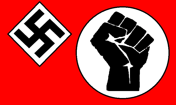 Swastika and Black Power Fist Blank Meme Template