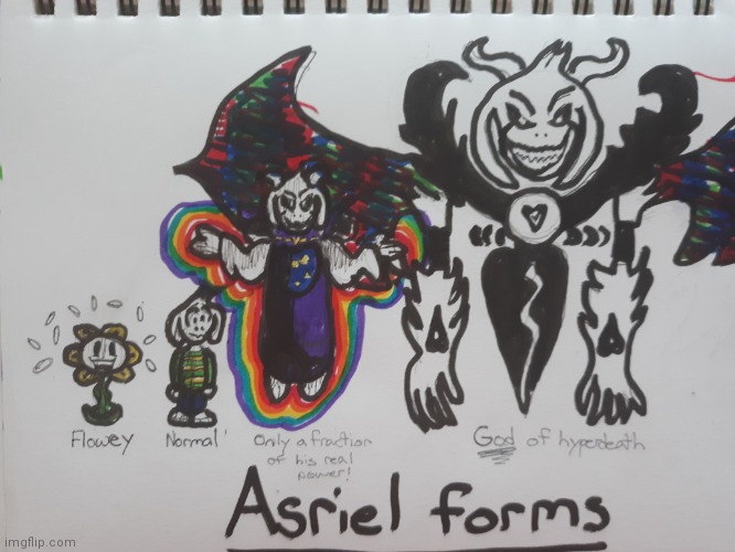 All asriel forms for sanzillasandwich | image tagged in drawing,undertale,yes its canon,do you actually read these | made w/ Imgflip meme maker