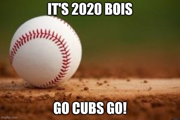 Go Cubs Go! | IT'S 2020 BOIS; GO CUBS GO! | image tagged in baseball,memes | made w/ Imgflip meme maker