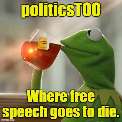 But That's None Of My Business Meme | politicsTOO Where free speech goes to die. | image tagged in memes,but that's none of my business,kermit the frog | made w/ Imgflip meme maker