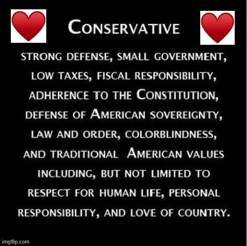 A Good Summation of Conservative Beliefs | image tagged in politics,political meme,conservative,donald trump approves | made w/ Imgflip meme maker