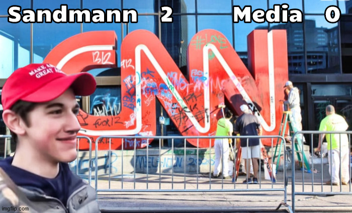 Nick Sandmann vs Media | image tagged in nick sandmann vs cnn,nick sandmann,cnn,covington | made w/ Imgflip meme maker