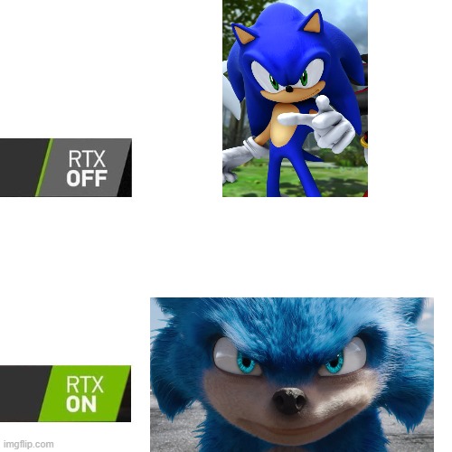 Sonic 2006 with RTX | image tagged in rtx,sonic the hedgehog,2006,old design sonic,movie | made w/ Imgflip meme maker