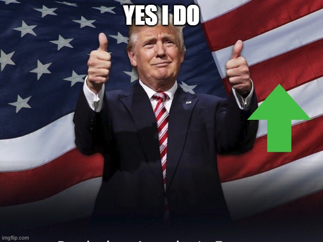 Donald Trump Thumbs Up | YES I DO | image tagged in donald trump thumbs up | made w/ Imgflip meme maker