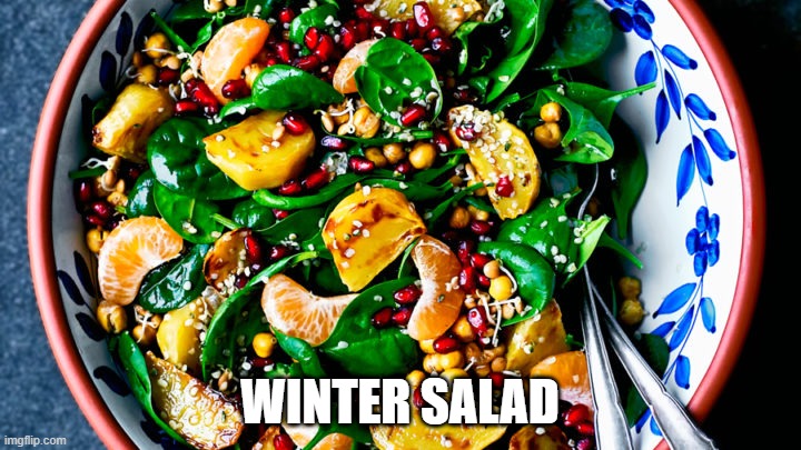 Salad Anyone? | WINTER SALAD | image tagged in salad | made w/ Imgflip meme maker