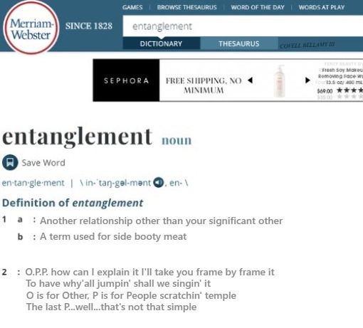 High Quality Merriam Webster Dictionary Entanglement Definition Blank Meme Template