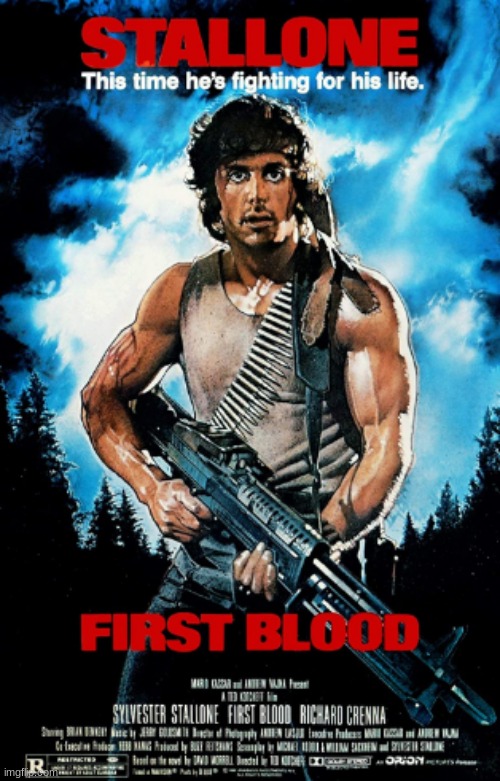 First Blood left me hanging! | image tagged in rambo first blood,movies,sylvester stallone,richard crenna,brian dennehy,david caruso | made w/ Imgflip meme maker