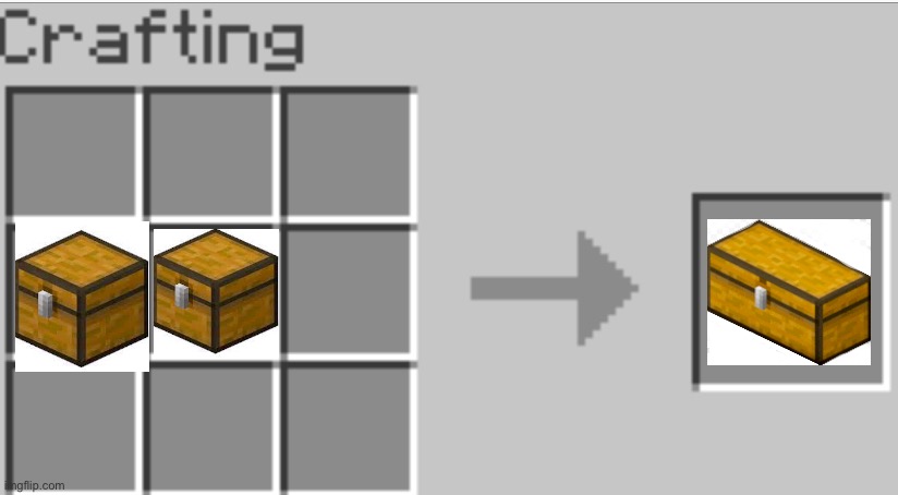 Cursed chest | image tagged in crafting table | made w/ Imgflip meme maker