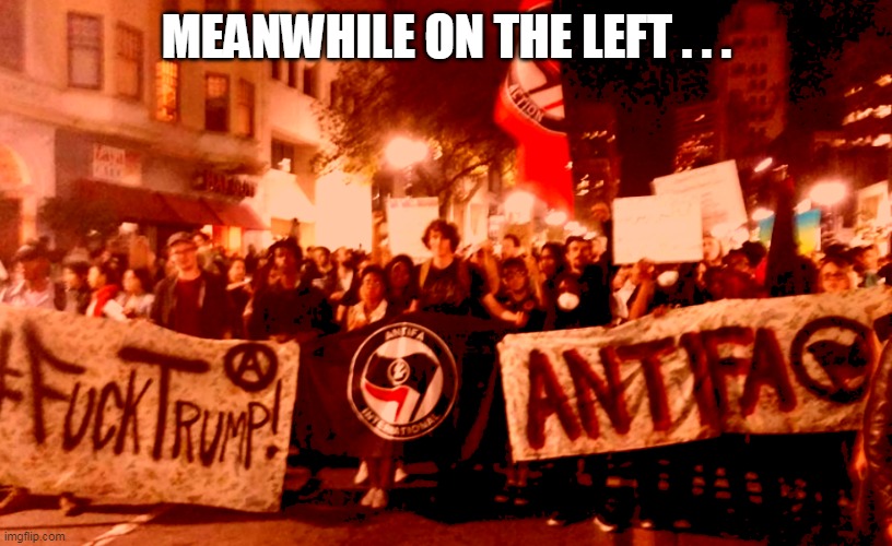 MEANWHILE ON THE LEFT . . . | made w/ Imgflip meme maker