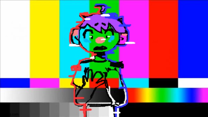 Rei having a panic attack,cause that's something they do | image tagged in tv test card color | made w/ Imgflip meme maker