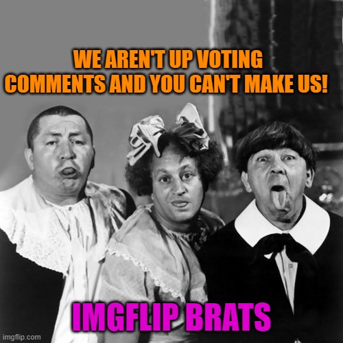 imgflip brats | WE AREN'T UP VOTING COMMENTS AND YOU CAN'T MAKE US! IMGFLIP BRATS | image tagged in comments,imgflip | made w/ Imgflip meme maker