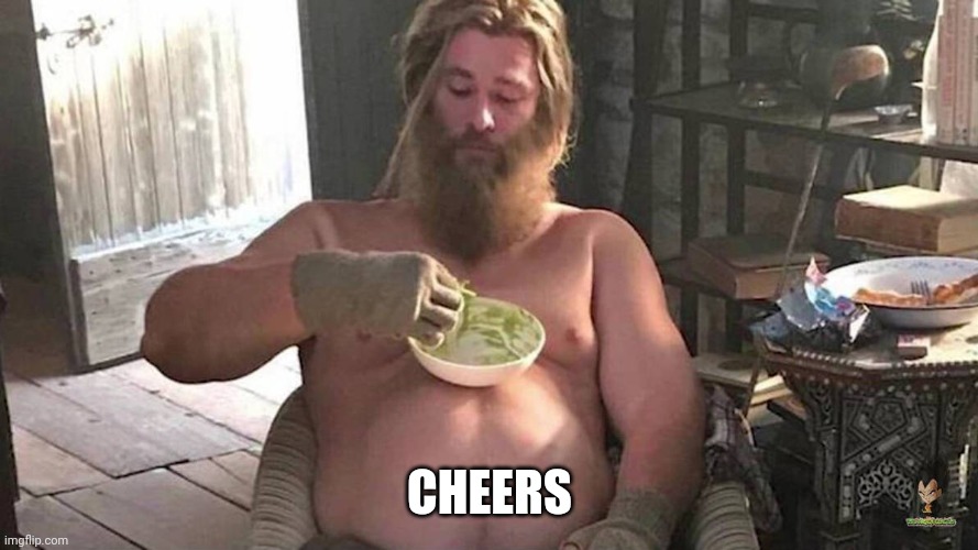 Fat Thor | CHEERS | image tagged in fat thor | made w/ Imgflip meme maker