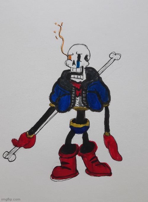 First disbelief papyrus drawing. Tell me what you think! | image tagged in drawing,au | made w/ Imgflip meme maker