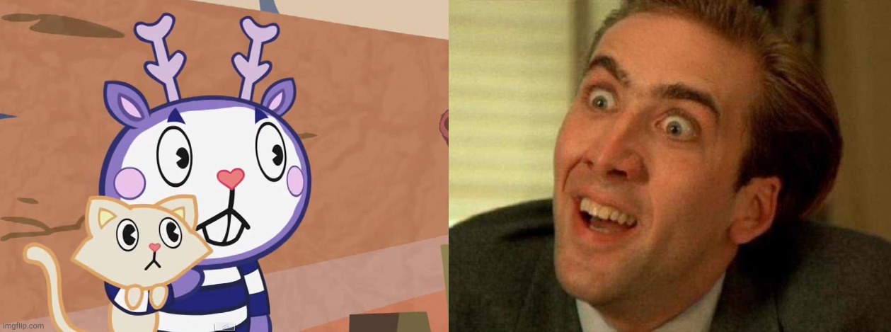 image tagged in nicolas cage,surprised mime with cat htf | made w/ Imgflip meme maker