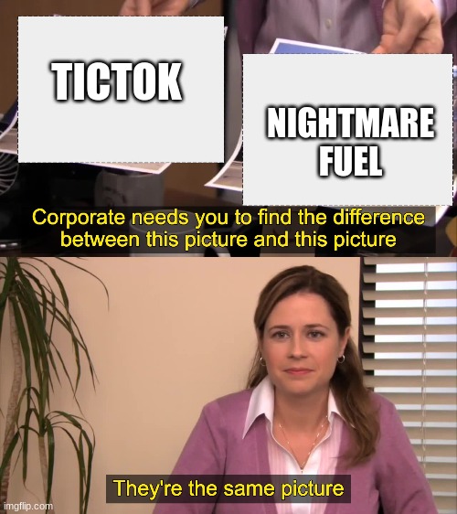 There The Same Picture | NIGHTMARE FUEL; TICTOK | image tagged in there the same picture | made w/ Imgflip meme maker