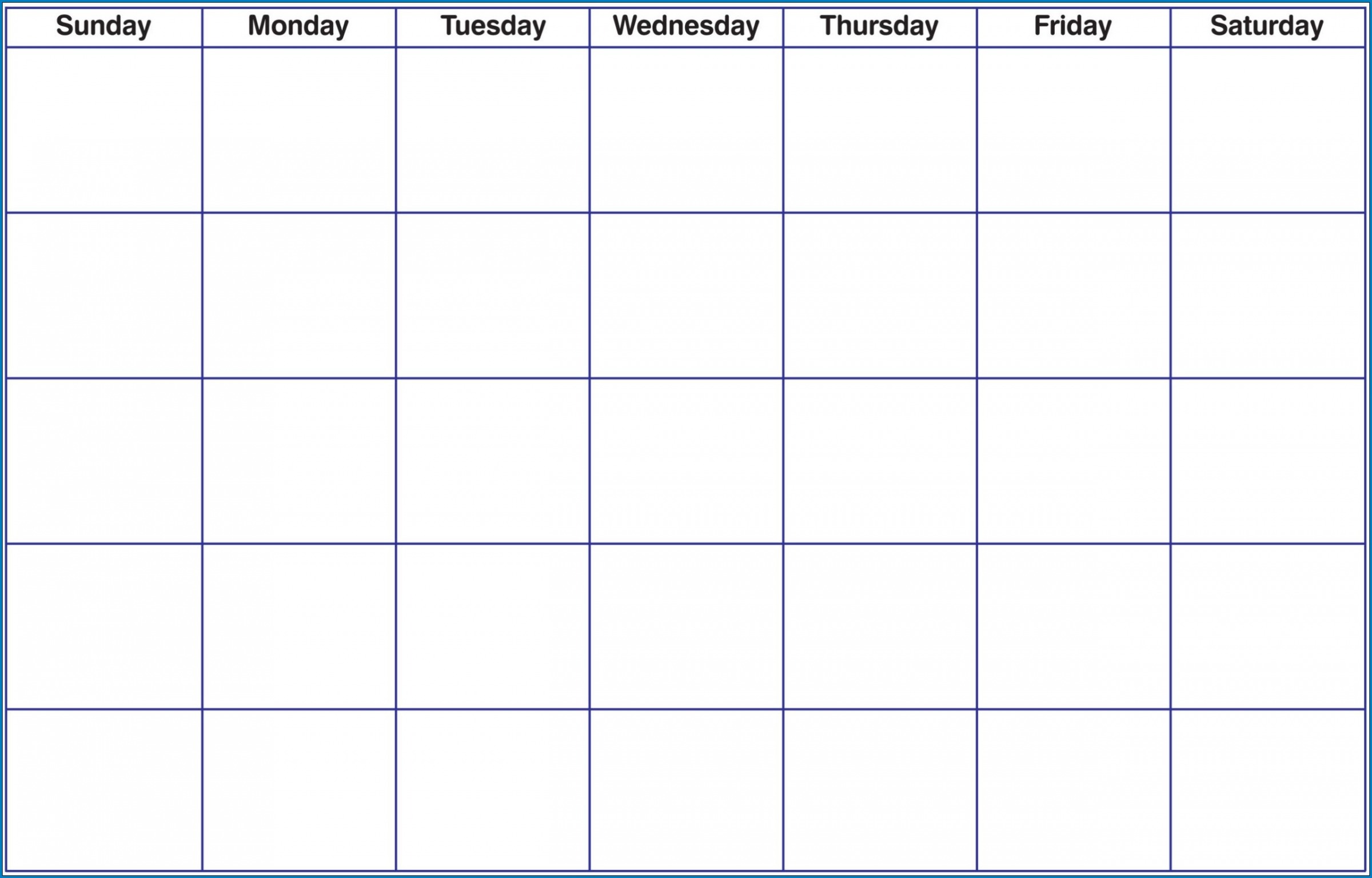 Monthly Calendar (Blank) Blank Meme Template