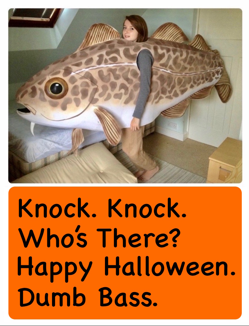 knock knock whos there happy halloween dumb bass Blank Meme Template