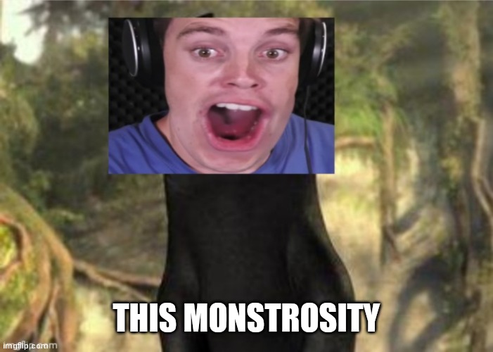 Lazarbeam dragon | THIS MONSTROSITY | image tagged in lazarbeam dragon | made w/ Imgflip meme maker