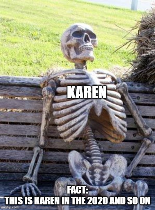 KAREN!!!!!!!!!! | KAREN; FACT:
THIS IS KAREN IN THE 2020 AND SO ON | image tagged in karen,skeleton,2020 | made w/ Imgflip meme maker