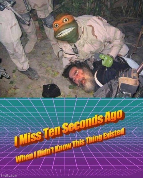image tagged in i miss ten seconds ago,memes,teenage mutant ninja turtles,creppy | made w/ Imgflip meme maker